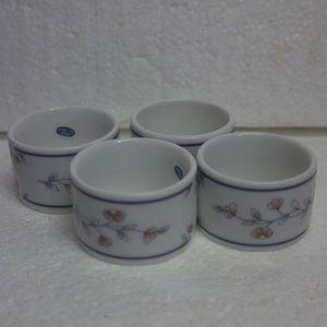 Princess House Porcelain Napkin Rings Heritage Blossom Original Box Set of 4